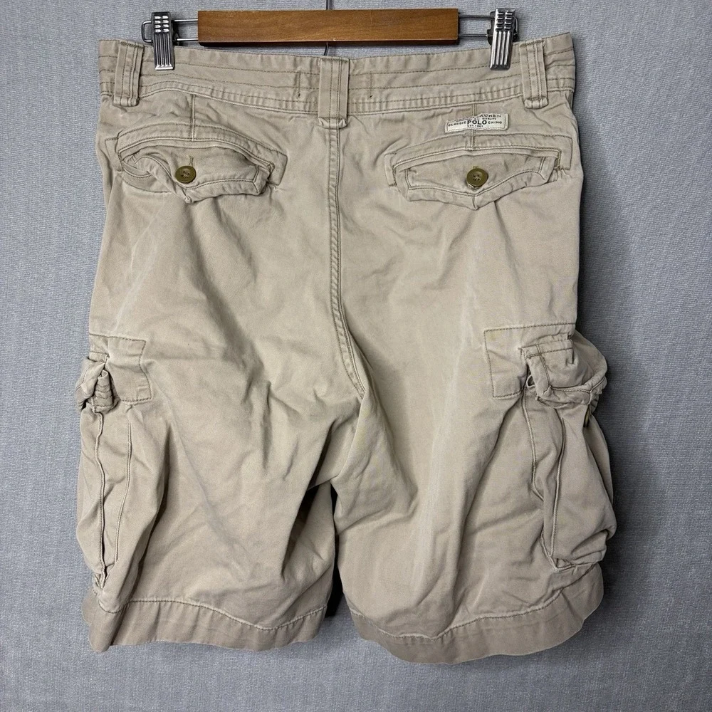 Polo Ralph Lauren Cargo Shorts Mens Size 32 Beige Combat Army Military Pockets